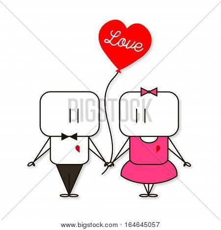 Illustration Of Valentine Day Background Flat Design