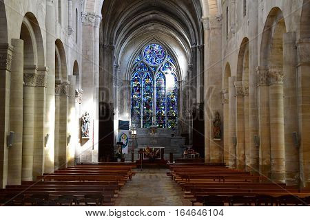 Gournay en Bray France - september 7 2016 : the Saint Hildevert collegiate church