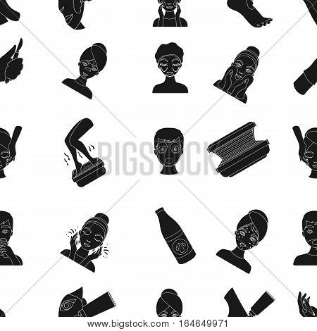 Skin care pattern icons in black style. Big collection of skin care vector symbol stock