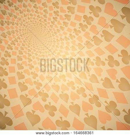 Card suit. Hearts, diamonds, spades and clubs. Playing cards. Op art. Vector illustration