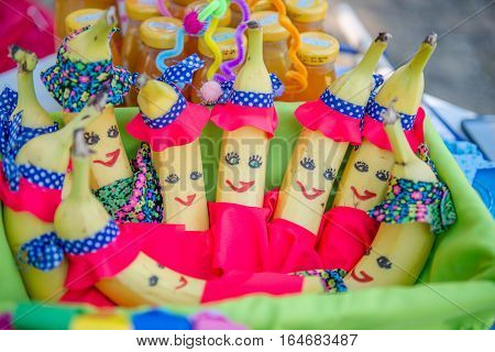 Birthday party decoration fun girl and boys bananas