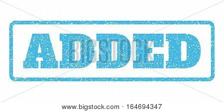 Light Blue rubber seal stamp with Added text. Vector caption inside rounded rectangular frame. Grunge design and scratched texture for watermark labels. Horisontal emblem on a white background.