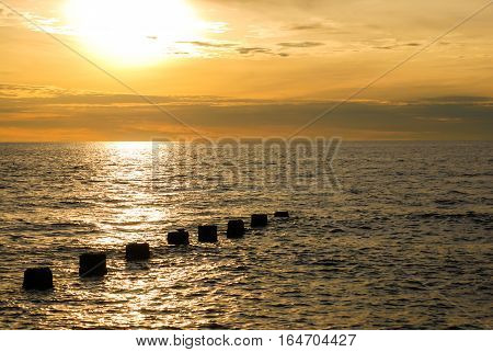 Atlantic Ocean off the Florida Coast at Sunset
