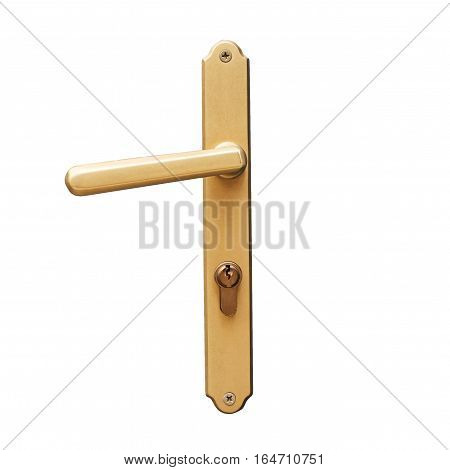 gold color door knob isolated on white background