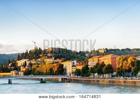 View Of Lungadige Re Teodorico At Historic Centre Of Verona