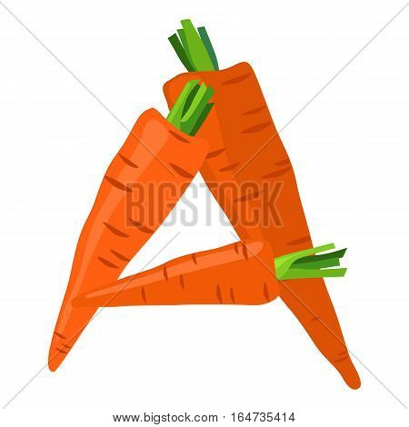 Three carrots in the form of the letter 