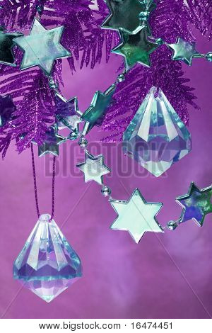 blau zum Neujahr Sterne und Weihnachtsbaum