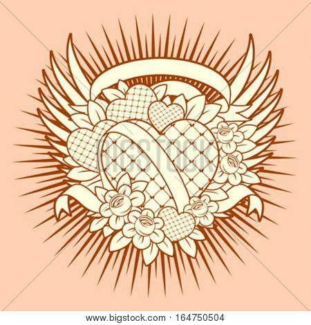 Valentines Day design. Vector illustration.
