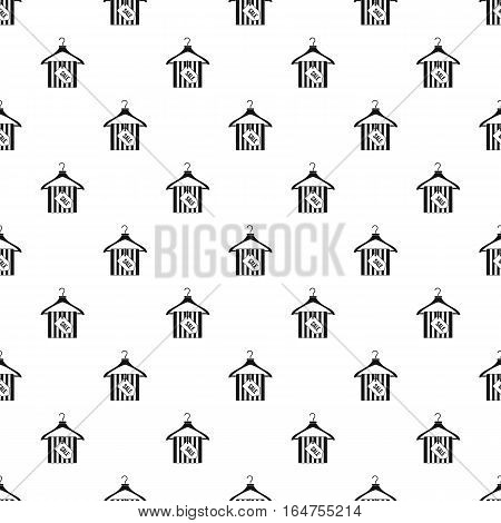 Coat hanger with scarf and sale tag pattern. Simple illustration of coat hanger with scarf and sale tag vector pattern for web