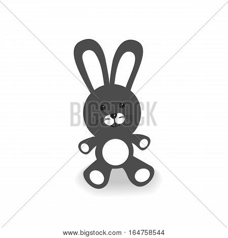 Black and white bunny illustration with a small shade