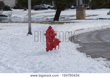 Fireplug in the snow after a snowstorm