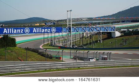 ISTANBUL/TURKEY-MAY 8, 2011 : Istanbul Park Circuit and counterclockwise race track of Formula One.