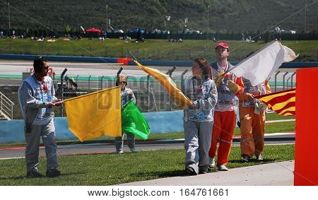 ISTANBUL/TURKEY-MAY 8, 2011 : Intervention marshal and fire marshal of Formula-1 DHL Turkish Grand Prix race in Istanbul Park Circuit.