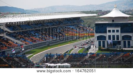 ISTANBUL/TURKEY-MAY 8, 2011 : Istanbul Park Circuit and counterclockwise race track of Formula One.