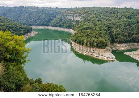 Aerial View Of Sau Reservoir In Catalonia, Spain