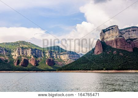The Mountains Of Tavertet From Sau Reservoir, Spain