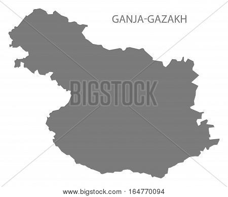 Ganja-Gazakh Azerbaijan Map grey region silhouette illustration