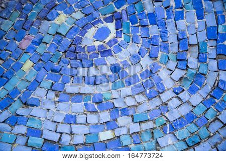 Mosaic tile background. Mosaic decoration in different colors. Abstract texture of byzantine smalt in old tradition.