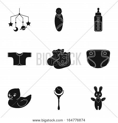 Baby born set icons in black design. Big collection of baby born vector symbol stock illustration