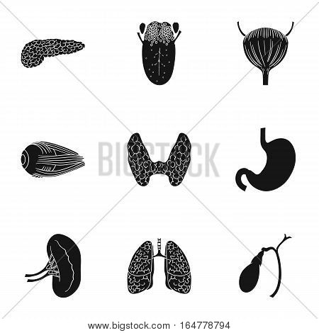 Human organs set icons in black design. Big collection of human organs vector symbol stock illustration