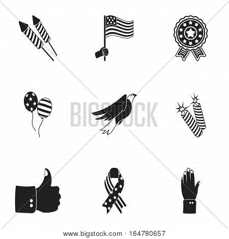 Patriot Day set icons in black style. Big collection of Patriot Day vector symbol stock