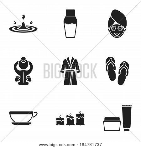Spa set icons in black style. Big collection of spa vector symbol stock