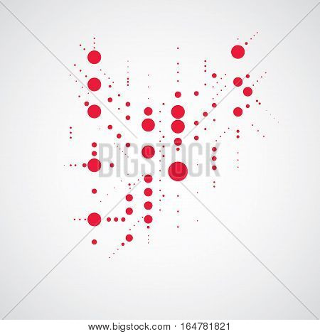 Bauhaus art composition decorative modular red vector backdrop with circles and grid. Retro style pattern graphic backdrop for use as booklet cover template.
