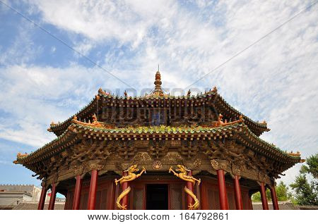 Shenyang Imperial Palace (Mukden Palace) Dazheng Hall, Shenyang, Liaoning Province, China. Shenyang Imperial Palace is UNESCO world heritage site built in 400 years ago.
