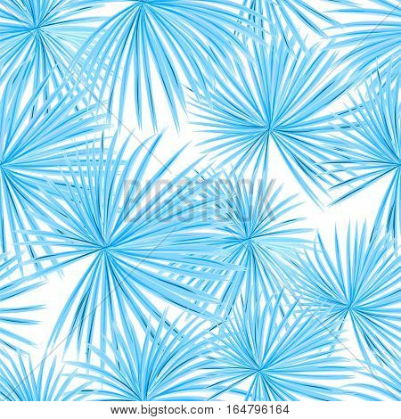 Talipot. Seamless tropical pattern of Palm branch and leaves. Vector illustration