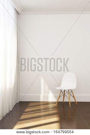 Comfortable Conner, Chair And Sunlight In Relaxing Morning.