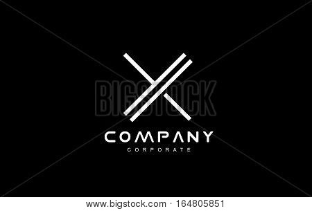 Alphabet letter x line lineart vector logo icon sign design template