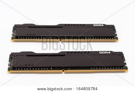Ram Ddr4 Memory Modules On White Background