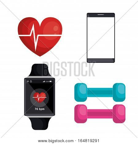 weareable technology with healthy lifestyle vector illustration design