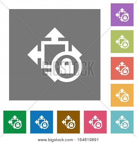 Size lock flat icons on simple color square backgrounds