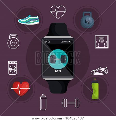 weareable technology with healthy lifestyle vector illustration design