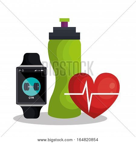 weareable technology with healthy lifestyle vector illustration design