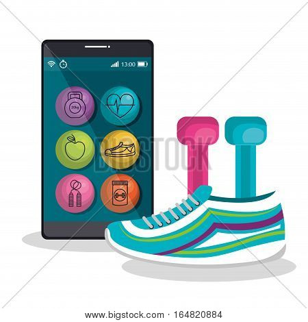 weareable technology with healthy lifestyle vector illustration design