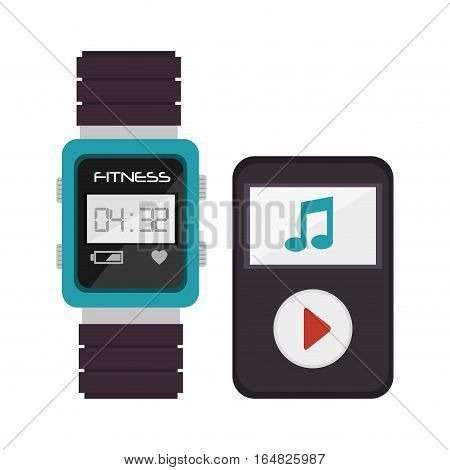 weareable technology with healthy lifestyle vector illustration design