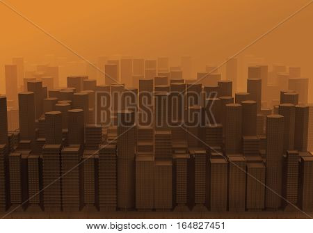 3d Computer graphic image expressing pollution. smog