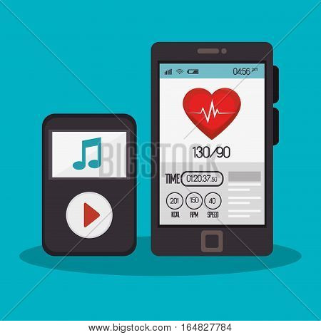 weareable technology with healthy lifestyle vector illustration design