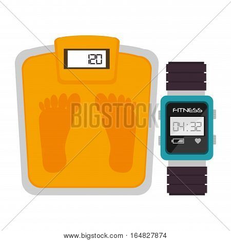 weareable technology with healthy lifestyle vector illustration design