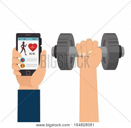weareable technology with healthy lifestyle vector illustration design