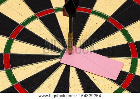 Darts With Dart Which Was Pinned A Sheet Of Paper For Labels