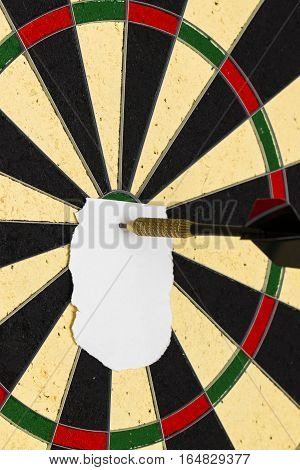 Darts With Dart Which Was Pinned A Sheet Of Paper For Labels