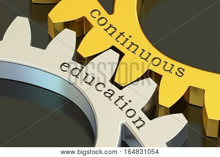 continuous education concept on the gearwheels 3D rendering