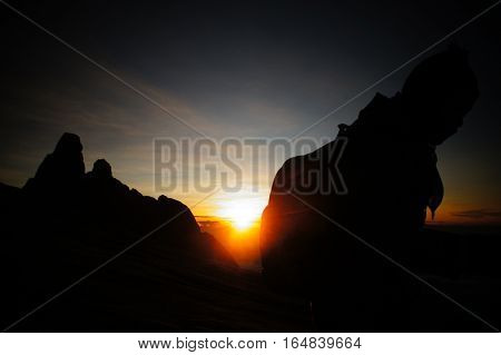 Sunrise with Donkey Ear view, Mount Kinabalu Sabah