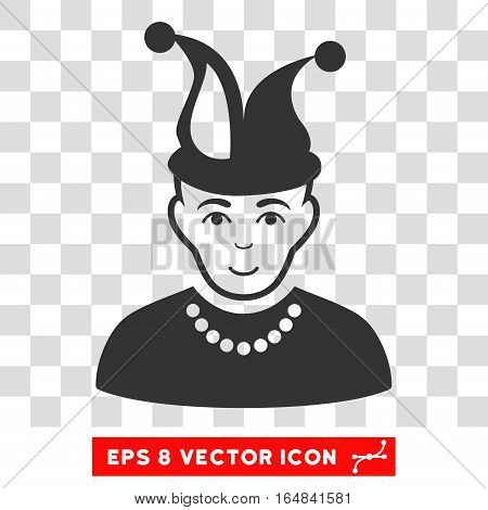 Fool EPS vector pictogram. Illustration style is flat iconic gray symbol on chess transparent background.