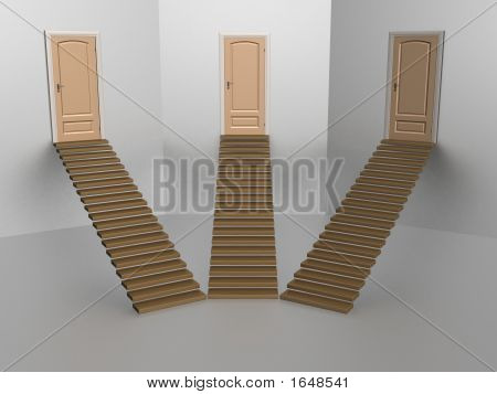 Scelta di una strada da tre.