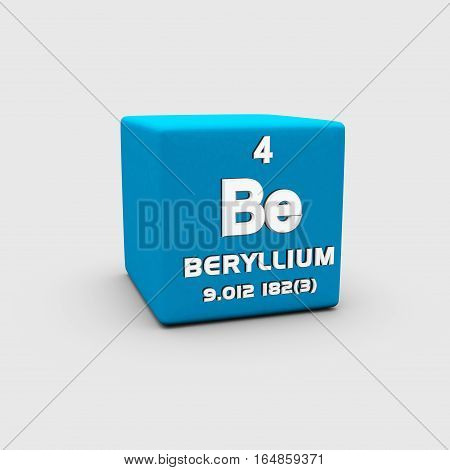 Beryllium is a chemical element with symbol Be and atomic number 4.