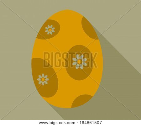 easter egg with long shadow. Vector illustration.